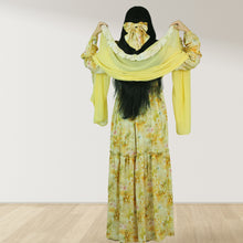 Load image into Gallery viewer, REEM YELLOW FLORAL DOUBLE ZIPPER MATERNITY AND NURSING DRESS