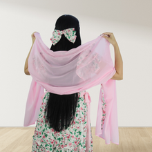 Load image into Gallery viewer, BABY PINK FARASHA SLEEVELESS  LAYERED MATERNITY AND NURSING GOWN