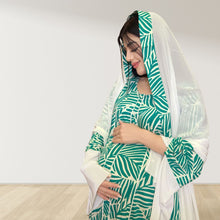 Load image into Gallery viewer, MAHRA GREEN PREMIUM COTTON TRIMMED  MATERNITY AND NURSING DRESS WITH ZIPPER