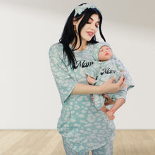 Load image into Gallery viewer, MISTY GREEN DROP SHOULDER PAJAMA SET WITH MATCHING BABY ROMPER - STYLED BY MAMA
