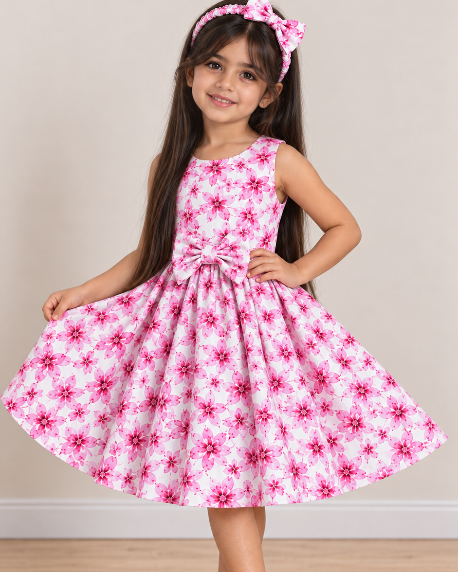 Pink Floral Twirl Dress