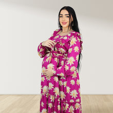 Load image into Gallery viewer, REEM PURPLE DOUBLE ZIPPER MATERNITY AND NURSING DRESS