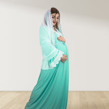 Load image into Gallery viewer, PRETTY IN SEA BLUE MATERNITY MAXI AND SWADDLE BLANKET  SET