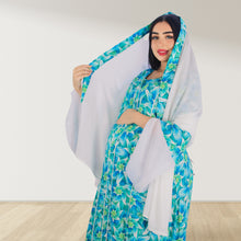 Load image into Gallery viewer, MAHRA BLUE PREMIUM COTTON TRIMMED  MATERNITY AND NURSING DRESS WITH ZIPPER