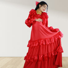 Load image into Gallery viewer, Theheb red rose maternity and nursing maxi Eid Edition 25