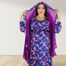 Load image into Gallery viewer, REEM PERSIAN PURPLE DOUBLE ZIPPER MATERNITY AND NURSING DRESS