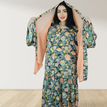 Load image into Gallery viewer, MARYOOM GREEN RUFFLE MATERNITY AND NURSING DRESS WITH ZIPPER