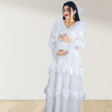 Load image into Gallery viewer, Theheb white maternity and nursing maxi Eid Edition 25