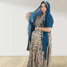 Load image into Gallery viewer, TEAL GREEN FARASHA SLEEVELESS  LAYERED MATERNITY AND NURSING GOWN