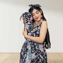 Load image into Gallery viewer, MID NIGHT BLUE PINK MOMMY AND ME 5 IN 1 LONG MATERNITY SET