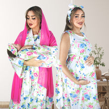 Load image into Gallery viewer, SPRING BLOSSOM MOMMY AND ME 5 IN 1 LONG MATERNITY SET