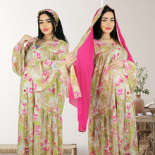 Load image into Gallery viewer, MARYOOM PASTEL GREEN RUFFLE MATERNITY AND NURSING DRESS WITH ZIPPER