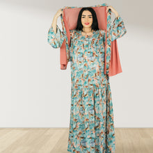 Load image into Gallery viewer, MARYOOM TEAL GREEN RUFFLE MATERNITY AND NURSING DRESS WITH ZIPPER