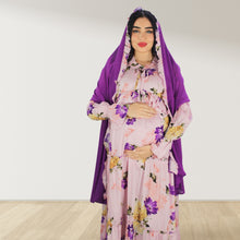 Load image into Gallery viewer, MALIKAT ALWURUD PERSIAN PINK LAYERED MATERNITY AND NURSING GOWN