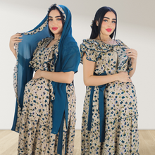 Load image into Gallery viewer, TEAL GREEN FARASHA SLEEVELESS  LAYERED MATERNITY AND NURSING GOWN