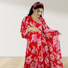 Load image into Gallery viewer, CHERRY RED MOMMY AND ME 5 IN 1 LONG MATERNITY SET
