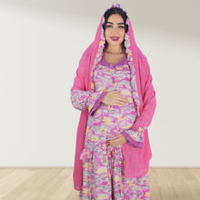 Load image into Gallery viewer, MAITHA VINTAGE PINK DOUBLE LAYERED MATERNITY AND NURSING GOWN WITH ZIPPER