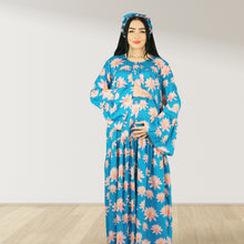 Load image into Gallery viewer, MARYOOM BLUE RUFFLE MATERNITY AND NURSING DRESS WITH ZIPPER