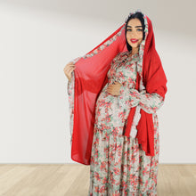 Load image into Gallery viewer, MALIKAT ALWURUD PISTA GREEN LAYERED MATERNITY AND NURSING GOWN