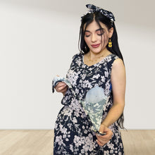 Load image into Gallery viewer, MID NIGHT BLUE PINK MOMMY AND ME 5 IN 1 LONG MATERNITY SET