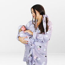 Load image into Gallery viewer, مجموعة MILKY MAMA للأمومة والرضاعة بيجاما طويلة مع مجموعة قماط