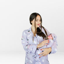 Load image into Gallery viewer, مجموعة MILKY MAMA للأمومة والرضاعة بيجاما طويلة مع مجموعة قماط