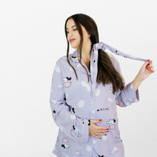 Load image into Gallery viewer, مجموعة MILKY MAMA للأمومة والرضاعة بيجاما طويلة مع مجموعة قماط