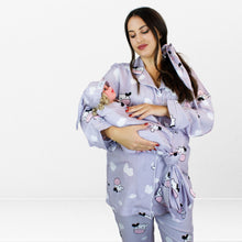Load image into Gallery viewer, مجموعة MILKY MAMA للأمومة والرضاعة بيجاما طويلة مع مجموعة قماط