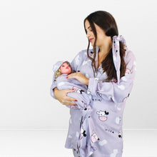 Load image into Gallery viewer, مجموعة MILKY MAMA للأمومة والرضاعة بيجاما طويلة مع مجموعة قماط