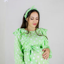 Load image into Gallery viewer, REEM BABY GREEN ZIP MATERNITY AND NURSING GOWN