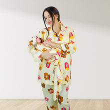 Load image into Gallery viewer, طقم بيجاما طويل للرضاعة والرضاعة مع طقم قماط