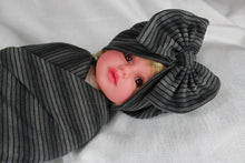 Load image into Gallery viewer, Shades of stone grey cotton stretch swaddle set - mommyandmearabia