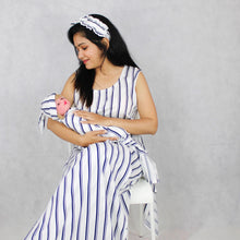 Load image into Gallery viewer, B&W STRIPES MOMMY AND ME 5 IN 1 SHORT MATERNITY SET - mommyandmearabia
