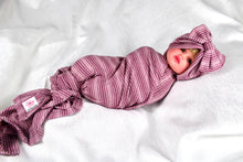 Load image into Gallery viewer, Shades of Purple cotton stretch swaddle set - mommyandmearabia
