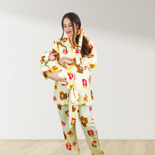 Load image into Gallery viewer, طقم بيجاما طويل للرضاعة والرضاعة مع طقم قماط