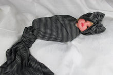 Load image into Gallery viewer, Shades of stone grey cotton stretch swaddle set - mommyandmearabia