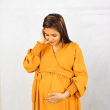 Load image into Gallery viewer, MUSTURD SEMI WRAP STYLE MATERINTY & NURSING DRESS