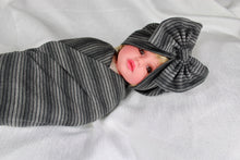 Load image into Gallery viewer, Shades of stone grey cotton stretch swaddle set - mommyandmearabia