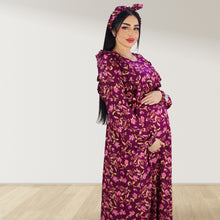 Load image into Gallery viewer, REEM MULBERRY PURPLE DOUBLE ZIPPER MATERNITY AND NURSING DRESS
