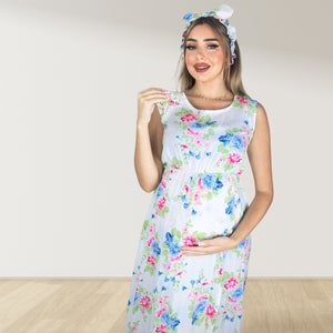 SPRING BLOSSOM MOMMY AND ME 5 IN 1 LONG MATERNITY SET