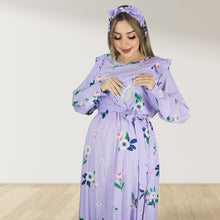 Load image into Gallery viewer, LILAC ZIP MATERNITY AND NURSING GOWN
