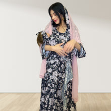 Load image into Gallery viewer, MID NIGHT BLUE PINK MOMMY AND ME 5 IN 1 LONG MATERNITY SET
