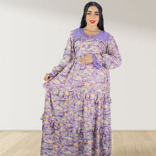 Load image into Gallery viewer, MAITHA VINTAGE PURPLE DOUBLE LAYERED MATERNITY AND NURSING GOWN WITH ZIPPER
