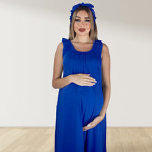 Load image into Gallery viewer, NAVY BLUE SIGNATURE RUFFLED ROBE AND LETTUCE SWADDLE SET
