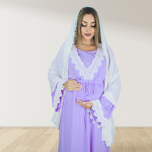 Load image into Gallery viewer, PRETTY IN LILIAC PURPLE MATERNITY MAXI AND SWADDLE BLANKET SET
