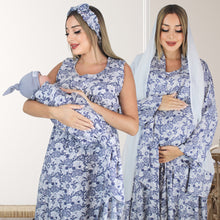 Load image into Gallery viewer, MID NIGHT GREY MOMMY AND ME 5 IN 1 LONG MATERNITY SET
