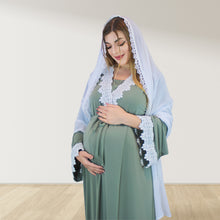 Load image into Gallery viewer, PRETTY IN SAGE GREEN MATERNITY MAXI AND SWADDLE BLANKET  SET
