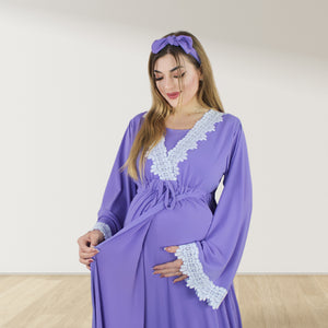 PRETTY IN PURPLE MATERNITY MAXI AND SWADDLE BLANKET  SET