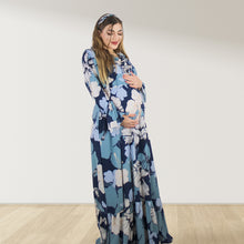 Load image into Gallery viewer, MIDNIGHT BLUE MATERNITY MAXI AND SWADDLE BLANKET  SET
