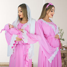 Load image into Gallery viewer, PRETTY IN BABY PINK MATERNITY MAXI AND SWADDLE BLANKET  SET
